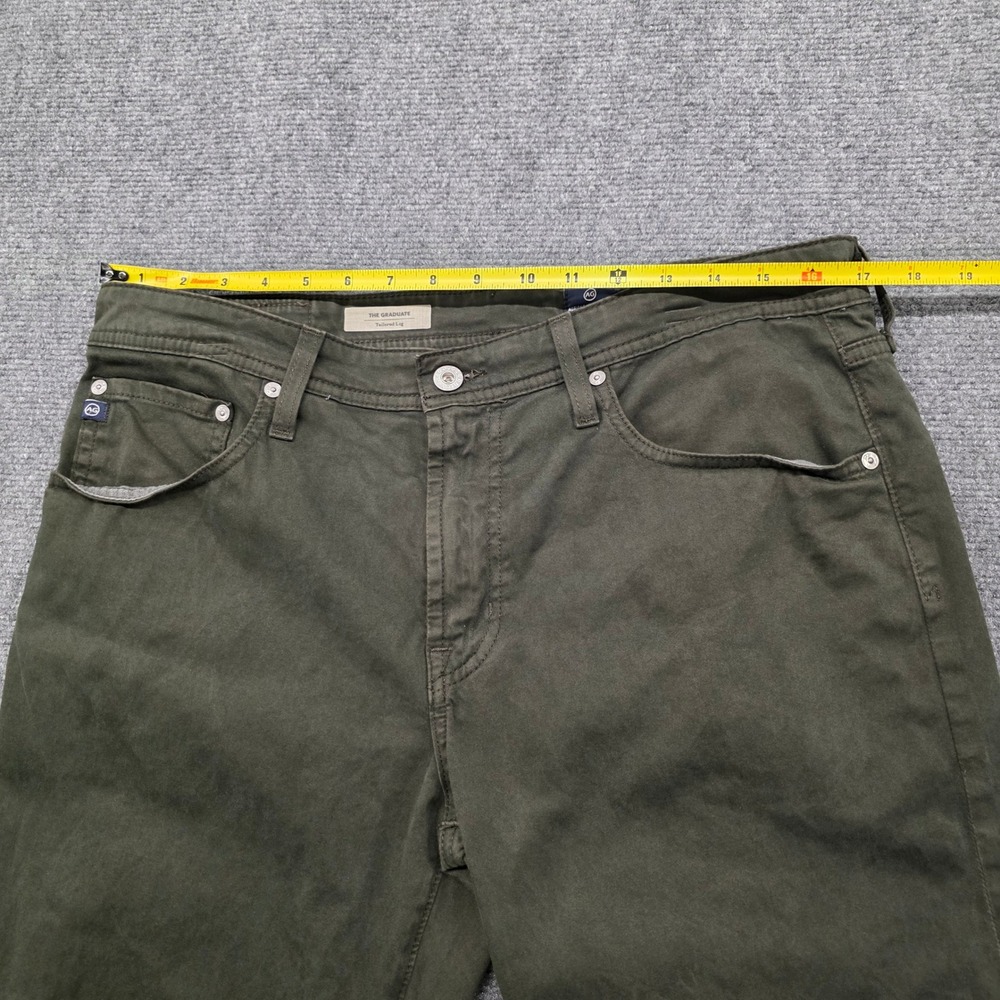 AG Adriano Goldschmied The Graduate Tailored Leg Pants Mens 34x34 Olive Green - Picture 6 of 12